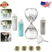 Clear Hourglass Wedding Unity Sand Set with Three 6 oz Sand Tubes - 8.25 Inch