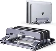 UGREEN Vertical Laptop Stand for Desk, 3 Slots Adjustable Holder, Space-Saving Dock, Compatible with MacBook, Notebook, iPad