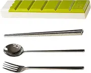 Portable Tableware Set, Travel Utensil Set | Stainless Steel Cartoon Utensil Set, Portable Cutlery Set, Lightweight Tableware Set With Compartimen