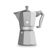 Bialetti Moka Exclusive Silver 3or6 Cup Aluminium Coffee Percolator coffee maker