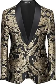 [GHNXCY] Men's Sport Coats & Blazers Shawl Lapel One Button Slim Fit Long Sleeve Jacket Tuxedo Party Dinner Wedding Blazer