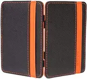 [AREO] Classic Men's PU Leather Magic Money Clip Slim Wallet ID Credit Card Holder Case Purse, Orange, Classic