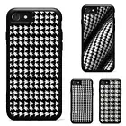 Non Slip White Black Houndstooth texture For iPhone XS 11 12 13 14 15 16 Pro Max