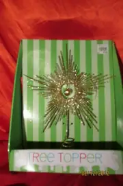 NIB Gold Colored Christmas Tree Star Tree Topper