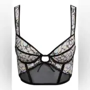 New! For Love And Lemons 60’s Floral Bustier Bra Top Size SDD 14260