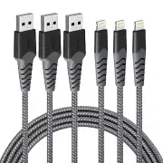 Iphone Charger Cable 1M 3Pack, Apple Mfi Certified Lightning Cable Nylon Braided
