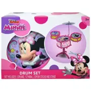 What Kids Want Minnie Mouse Drum Kit Set with Drums, Cymbal, Drum Sticks, Stand