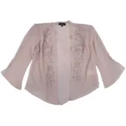 R&M Richards Women's Dress Sheer Evening Gown Jacket Long Sleeve Pink 14 New