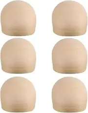 6 Pieces Wig Caps Stocking Wig Cap for Lace Front Wigs Wig Cap for Women Mesh Wig (Beige, One size)