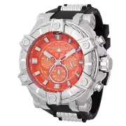 NEW Chase Durer Men's 52mm Quartz Silver Tone Orange Dial Silicone Strap Watch