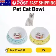2X Pet Cat Bowl Non Slip Food Portable Water Feeder Bowl Stand Dish Container AU