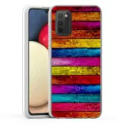 (Rainbow Plank)ShockProof TPU phone case cover(Clear)for Samsung Galaxy A02S