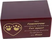 PENIKOKO Wooden Pet Cremation Urn for Ashes Elegant Pet Ash Storage Casket for Dogs Cats Durable Memorial Keepsake Box with Photo Display for Honoring