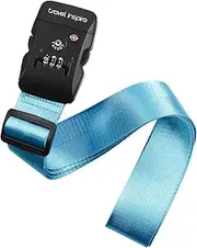 Travel Inspira Luggage Strap with TSA Combination Lock - Adjustable, Easy to Use, Protect Your Luggage (Blue)