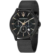 Maserati Epoca Watch For Men's 42mm Black Steel Mesh