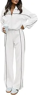 [BTFBM] Women's Two Piece Tracksuit Fall 2024 Long Sleeve Zip Up Sweatshirt Long Pants Outfits Jogger Sweatsuit Sets