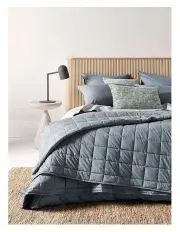 [Aura Home] Evie Organic Stonewash Coverlet in Washed Denim