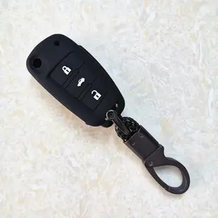 適用奧迪A3鑰匙包A1 Q3老款Q7 TT A6 S3折疊車用鑰匙扣硅膠保護套