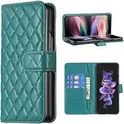 Non-slip Solid Color Flip Cover Phone Case Compatible with Samsung Galaxy Z Fold6 GalaxyZFold6 Phone Cover Business Holder Anti-fall Card Slots Phone Shell (Green,Samsung Z Fold6)