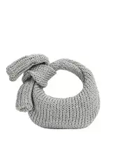 BOTTEGA VENETA Jodie Mini $3500 Silver Laminated Cotton Top Handle Bag New
