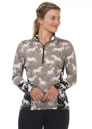 Kerrits Balance Ice Fil Long Sleeve Shirt Print - Black Equine Studies