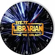 Best Librarian in the Star Galaxy Wars Space Kitchen Living room Wall Clock