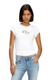 [Diesel] Diesel - T-shirt with peekaboo logo - T-Shirts - Woman - White M White