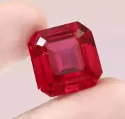 Natural Precious Blood Red Mozambique Ruby 9.10 Ct Asscher Cut Unheated Gemstone