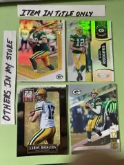 Aaron Rodgers Packers Lot (4) Holo Elite Certified Seal Of Approval