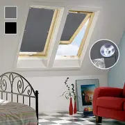 2x Blackout Blind Shade with Suction Cups Temporary Portable Window Cover for Travel Baby Nursery Bedroom Car RV Thermal Insulated 100% Blackout Darkening Curtain(Grey)