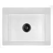 Baiachi Single Bowl Granite Kitchen Sink White with Black Waste