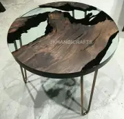 Live Edge Custom Order Conference Dining Table Top Epoxy Resin acacia Table Art