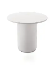 New Rapidline 900mm Round Meeting Table Drum Base Melamine White DBT900 NW/WS