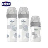 在飛比找ETMall東森購物網優惠-chicco-防脹氣玻璃奶瓶促銷組(240ml*2+150m