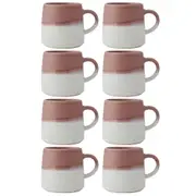 8PK Mikasa 400ml Reactive Glaze Coffee Mug Cup Stoneware Drinkware w/Handle Pink