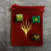 Magic the Gathering - Set of 3 Promo Dice + Bag - Lord of the Rings d6 MtG #1box