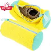 Laundry Bag Reusable Mesh Zipper Wash Bag Hook Sneakers Running Shoes