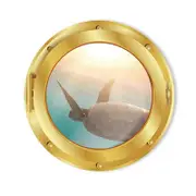 Catzon 2Pcs Removable 3D Under The Sea Nature Scenery Decor Submarine Gold Window Sea Turtles Wall Sticker