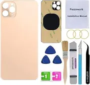 OEM Rear Back Glass Replacement for iPhone 11 Pro Max 6.5 inches with Reparing Toolkit and Pre-Installed Adhesive (Gold)