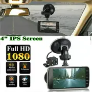 4'' Dash Cam Recorder HD Dual Lens Camera Car DVR 1080P Vehicle Video G-Sensor