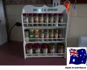 Spice Rack will hold up to 30 jars HERB & SPICE IN WHITE Made in Australia