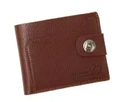 Leather Men Wallets Coin Pocket - Brown