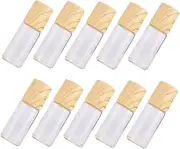 LALADEFIEE 10Pcs Refillable Glass Roller Bottles with Grain Caps Essential Oil Perfume Applicators Sturdy Leak Design for Skincare and Travel