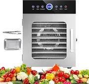 Electric Dehydrator, 20 Layer Home Professional Fruit Food Dryer, Stainless Steel Food Fruit Vegetable Pet Meat Air Dryer, 30-90°C Temperature Control, 24 Hours Timer 8