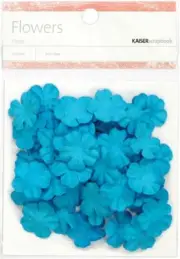 Paper Flowers, blue, 50/pk, .2cm, scrapbook -Kaisercraft 809