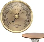 Barometers for The Home, Traditional Barometer with Temperature and Humidity - 70mm Indoor Thermometer for Home, Humidity Meter for More Accurate Weather Forecasts Dudok