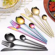 24pcs Stainless Steel Portuguese Flatware Set Table Knives Fork Spoon Hotel