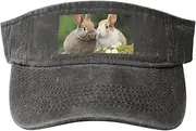 [RLDOBOFE] Sun Visor Hat Adjustable Empty Top Baseball Cap Cute Rabbits Sun Hats for Women Men Sports Hats Summer Beach Cap