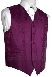 Men's SANGRIA PAISLEYFORMAL TUXEDO VEST. Formal, Wedding, Prom, Homecoming