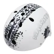 Children Skateboard Helmet Skating Stunt Bike Crash Protective Safety Helmet CE Authentication Exquisite Applique Style Black and white_XL